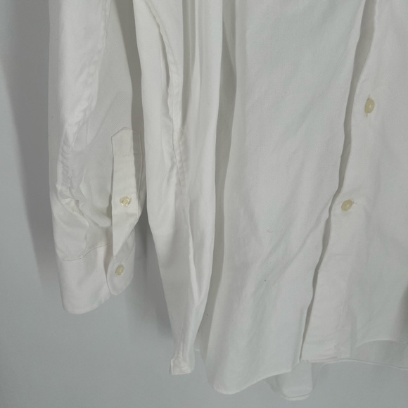 David Donahue Trim Fit Non Iron Superfine Twill White Dress Shirt 17.5 32/33 - Picture 3 of 7
